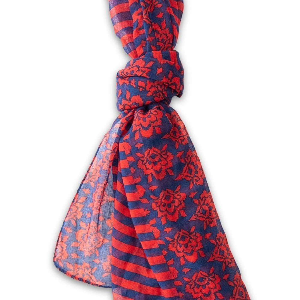 Floral Fashion Scarf Women's Accessory Red Blue Trendy‎